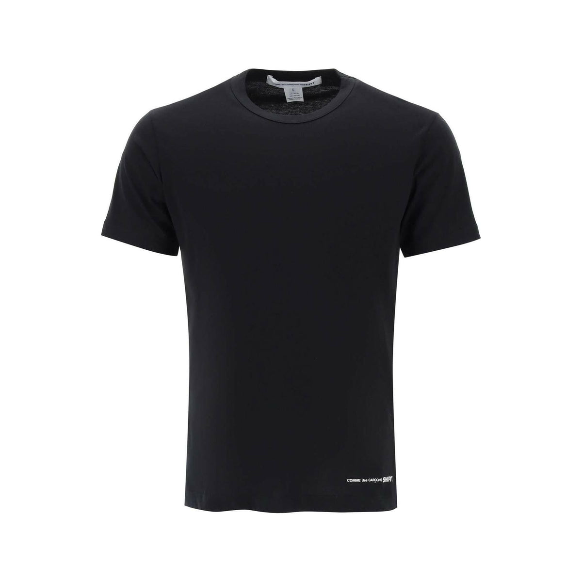 COMME DES GARCONS SHIRT - Black Logo Print Cotton T-Shirt - JOHN JULIA