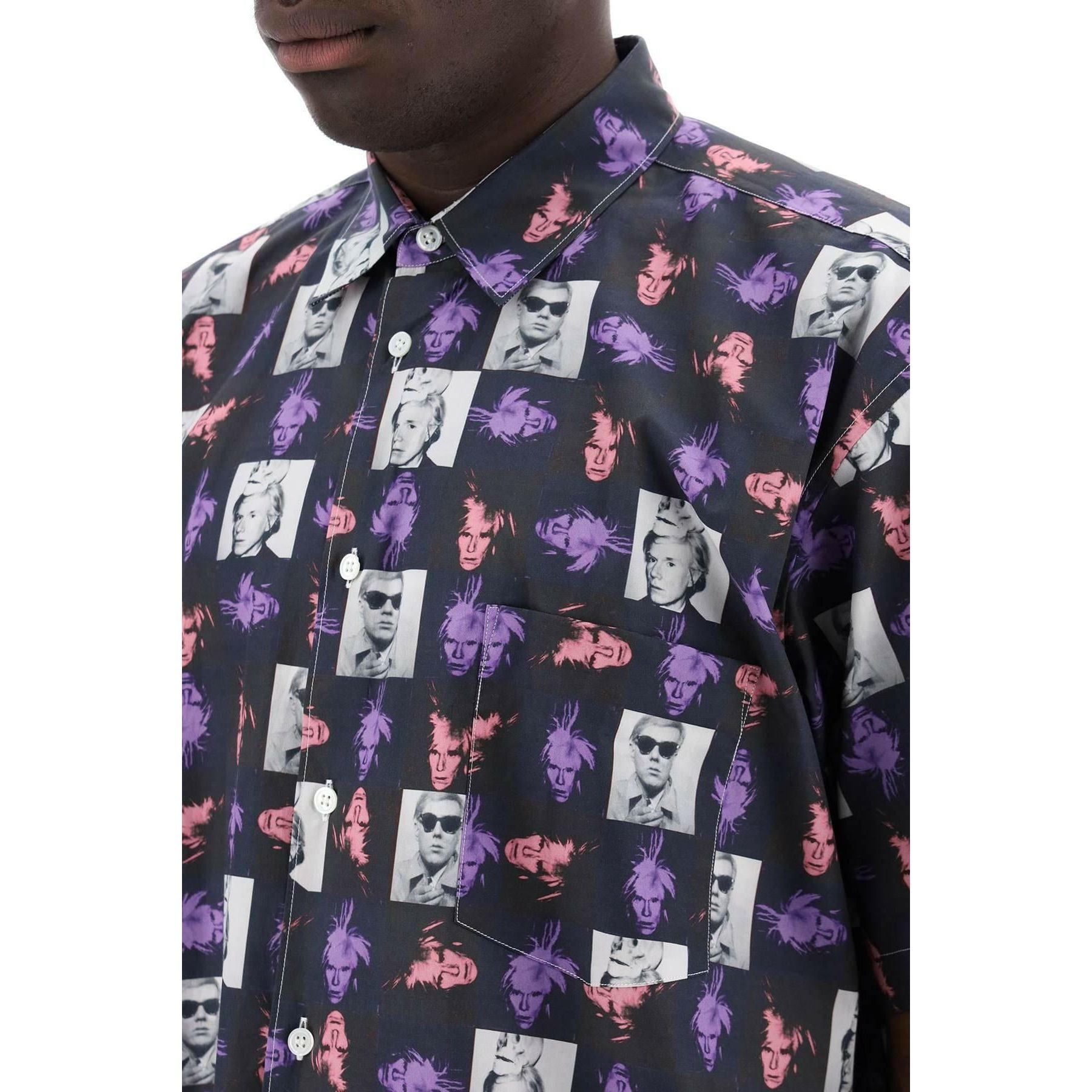 Comme des Garçons Andy Warhol Print Shirt Short-Sleeved Cotton Shirt COMME DES GARCONS SHIRT JOHN JULIA.