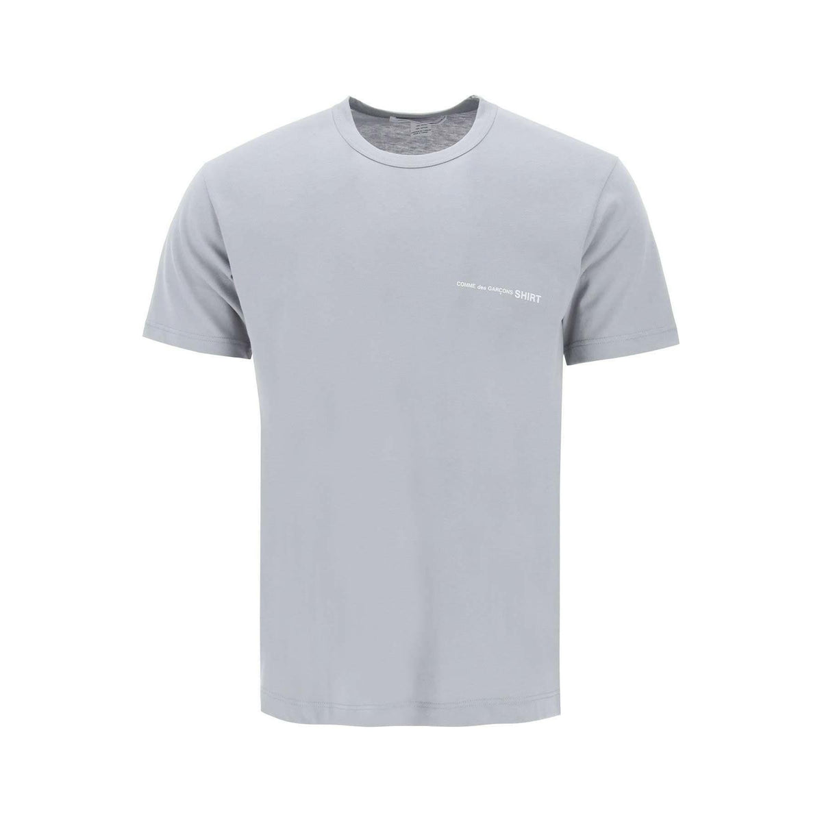 COMME DES GARCONS SHIRT - Gray Logo Print Cotton T-Shirt - JOHN JULIA
