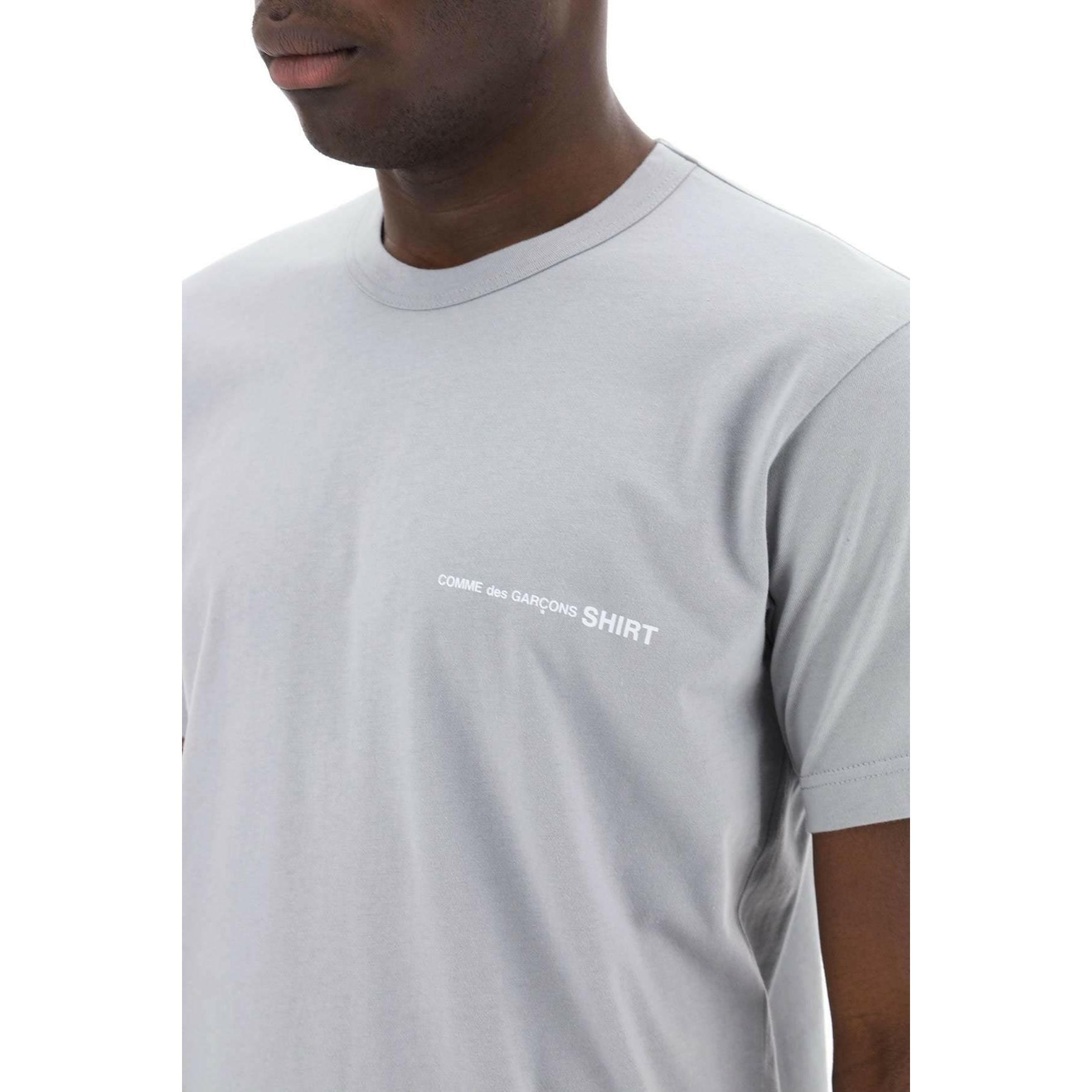 Gray Logo Print Cotton T-Shirt COMME DES GARCONS SHIRT JOHN JULIA.