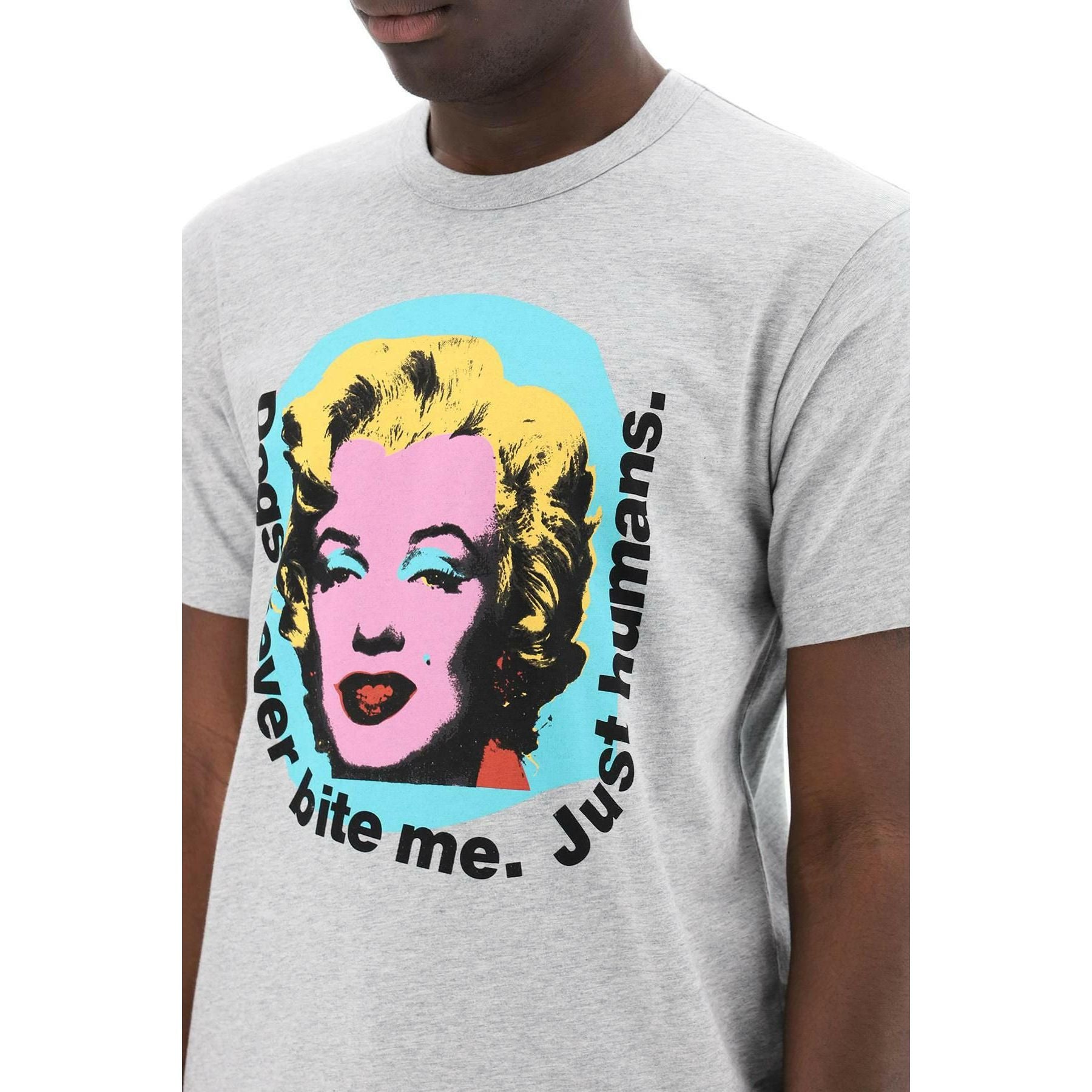 Gray Marilyn Monroe Print T-Shirt COMME DES GARCONS SHIRT JOHN JULIA.