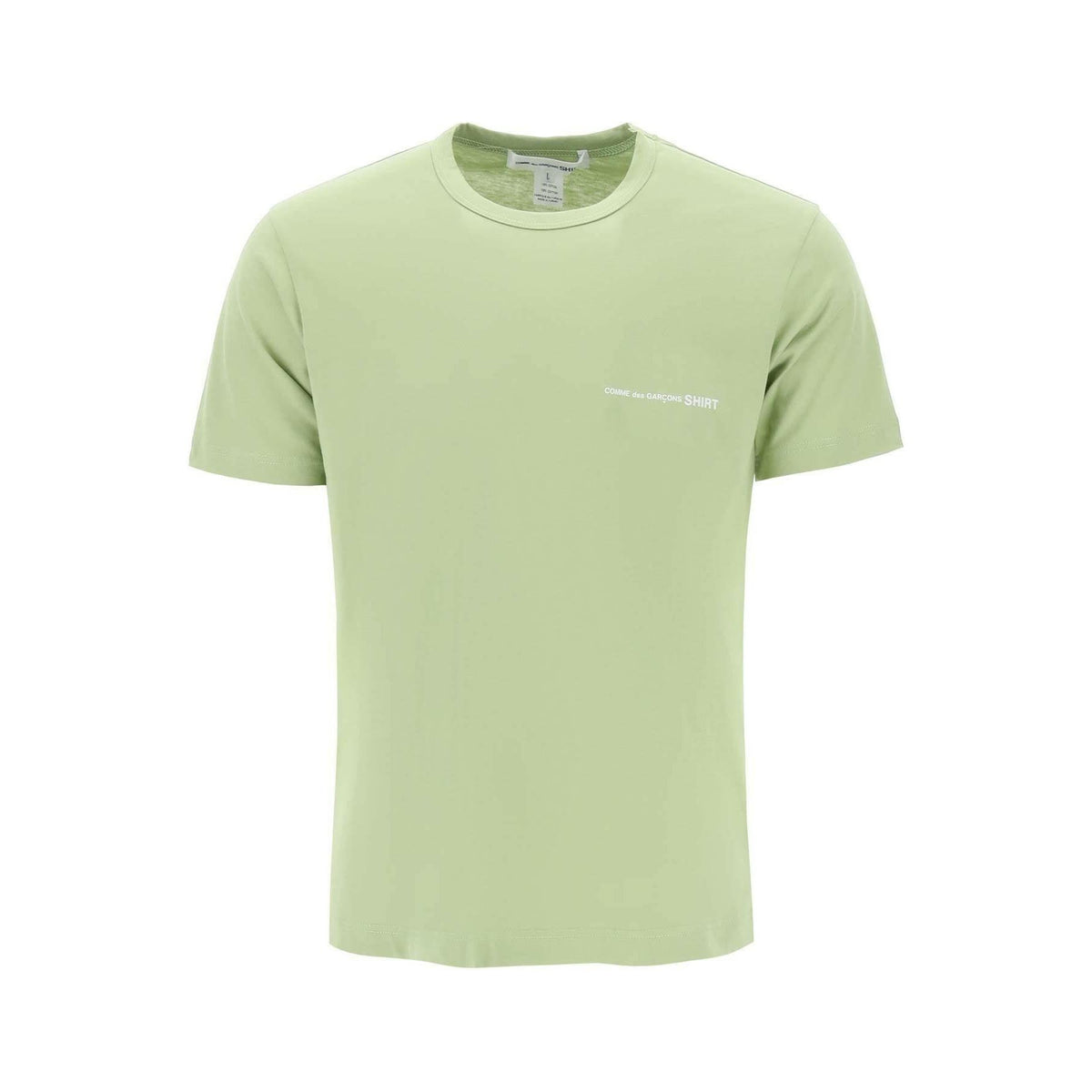 COMME DES GARCONS SHIRT - Green Logo Print Cotton T-Shirt - JOHN JULIA