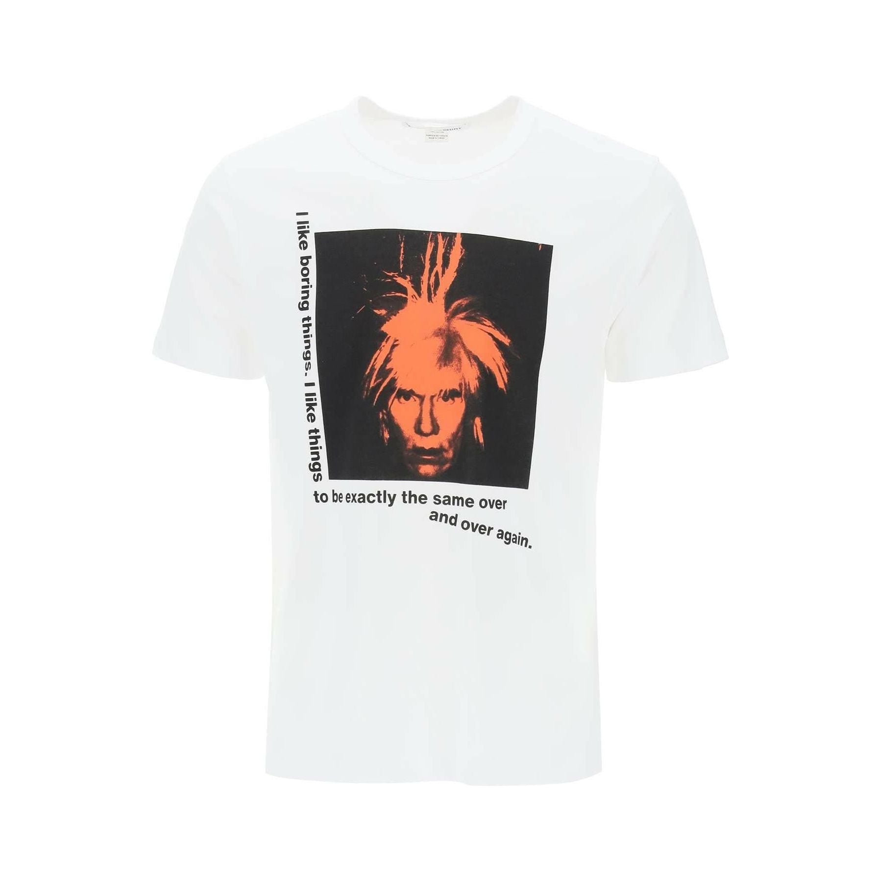 White Andy Warhol Printed Cotton T-Shirt COMME DES GARCONS SHIRT JOHN JULIA.