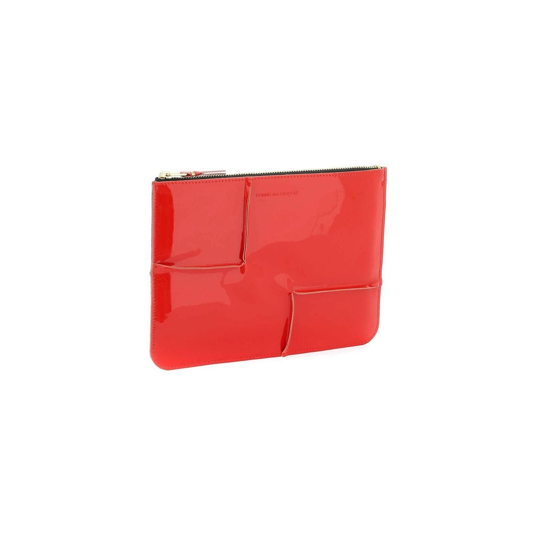 Comme des Garçons Red Glossy Patent Leather Pouch COMME DES GARCONS WALLET JOHN JULIA.