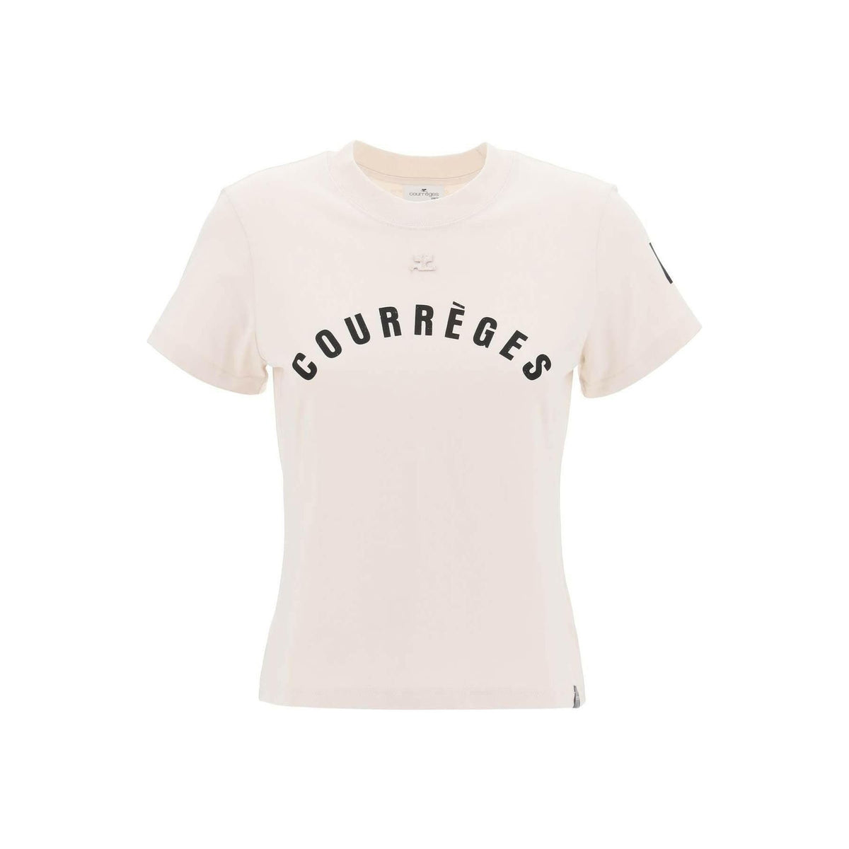 COURREGES - Lime Stone Ac Straight T-Shirt With Print - JOHN JULIA