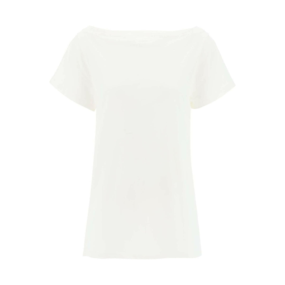 COURREGES - White Heritage Twisted Body Cotton T-Shirt - JOHN JULIA