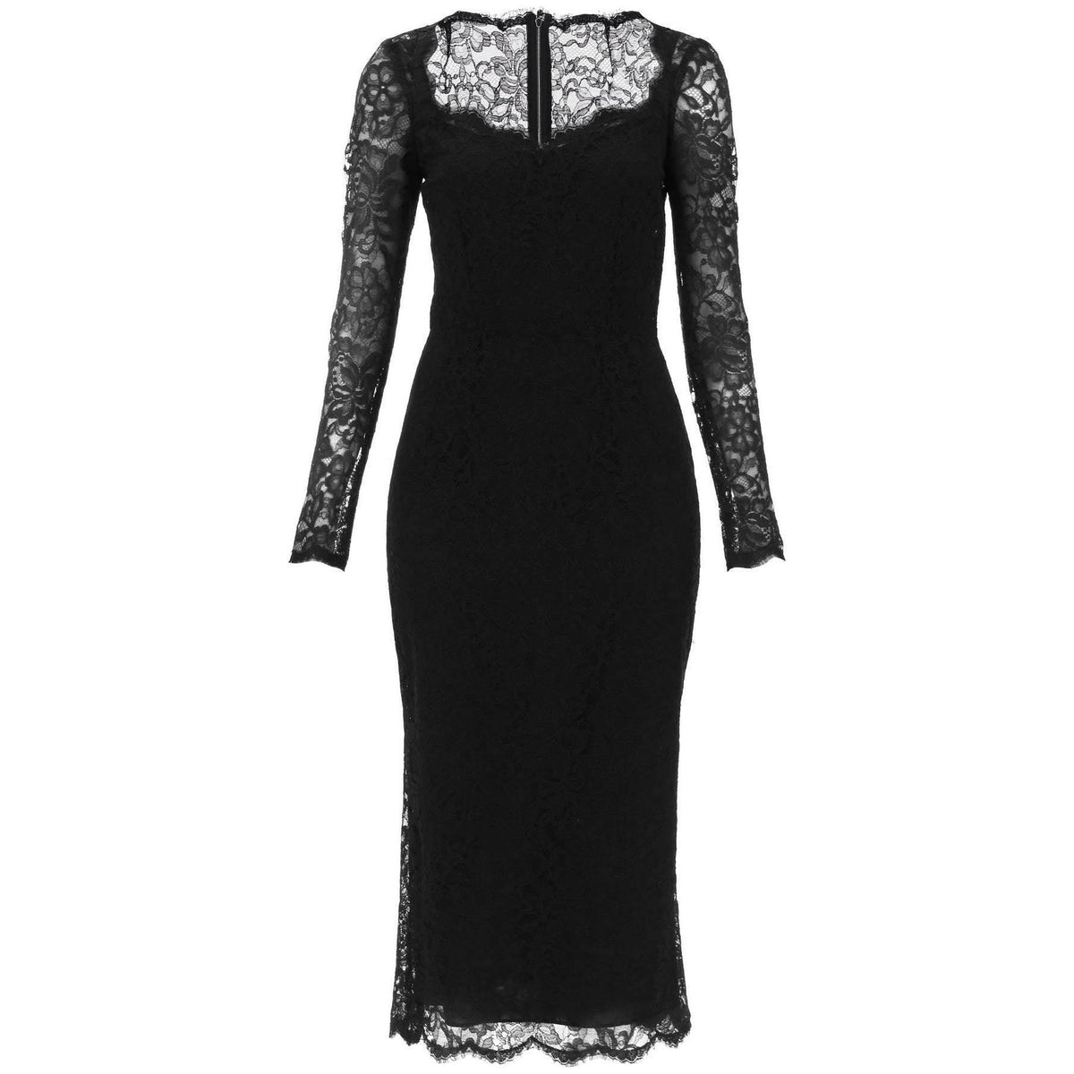 DOLCE & GABBANA - Sicily Collection Black Floral Lace Midi Dress - JOHN JULIA