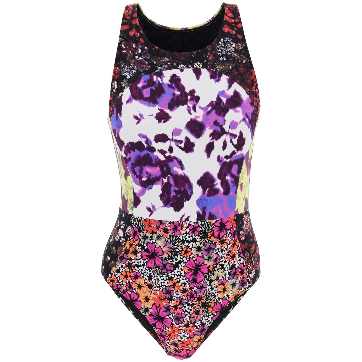 DRIES VAN NOTEN - Purple Floral Print One-Piece Swimsuit - JOHN JULIA