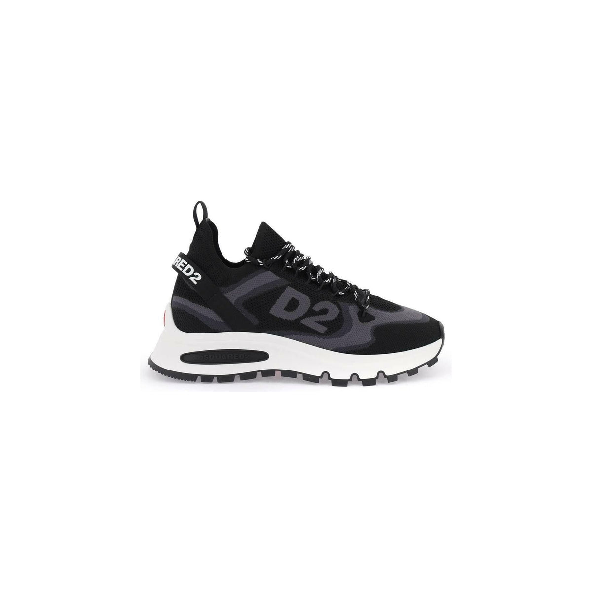 DSQUARED2 - Black Recycled Fabric Run Ds2 Sneakers With Jacquard Logo - JOHN JULIA