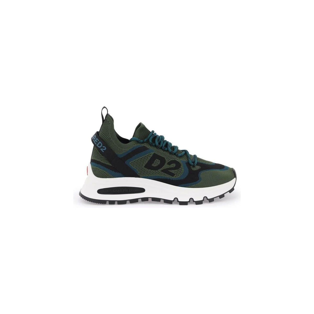 Military Teal Black Recycled Fabric Run Ds2 Sneakers DSQUARED2 JOHN JULIA.