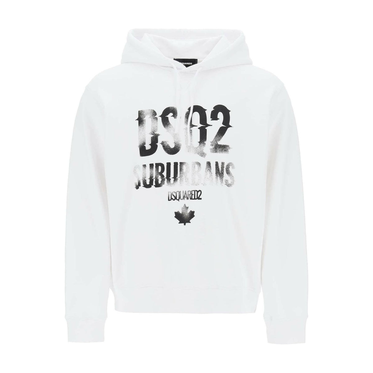 DSQUARED2 - White Brushed Cotton Jersey Suburbans Cool Fit Sweatshirt - JOHN JULIA
