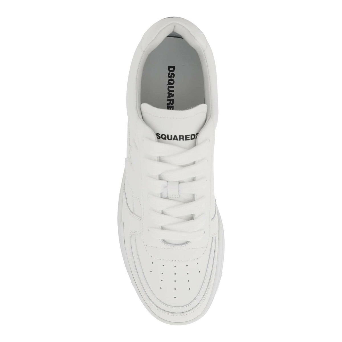 DSQUARED2 - White Leather Canadian Sneakers With Canadian Leaf Detail - JOHN JULIA