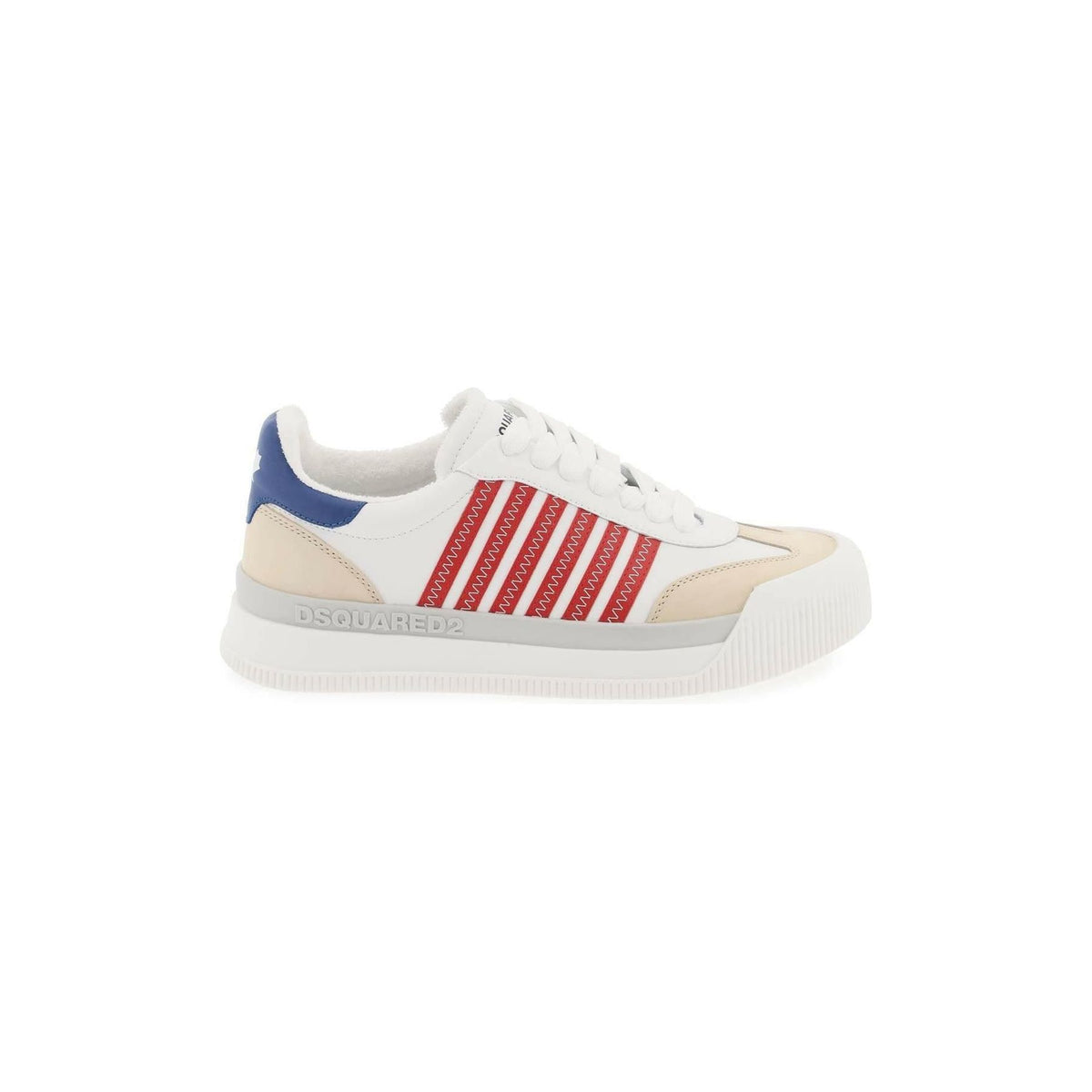 DSQUARED2 - White Red Blue New Jersey Leather Sneakers - JOHN JULIA
