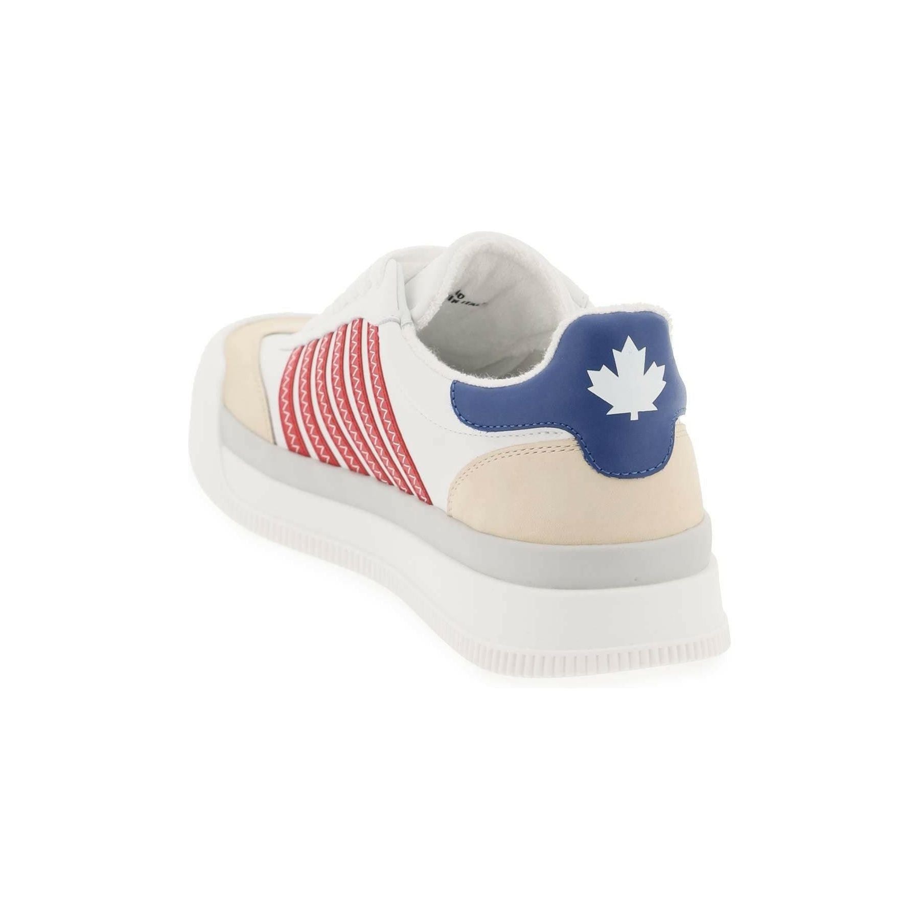 White Red Blue New Jersey Leather Sneakers DSQUARED2 JOHN JULIA.