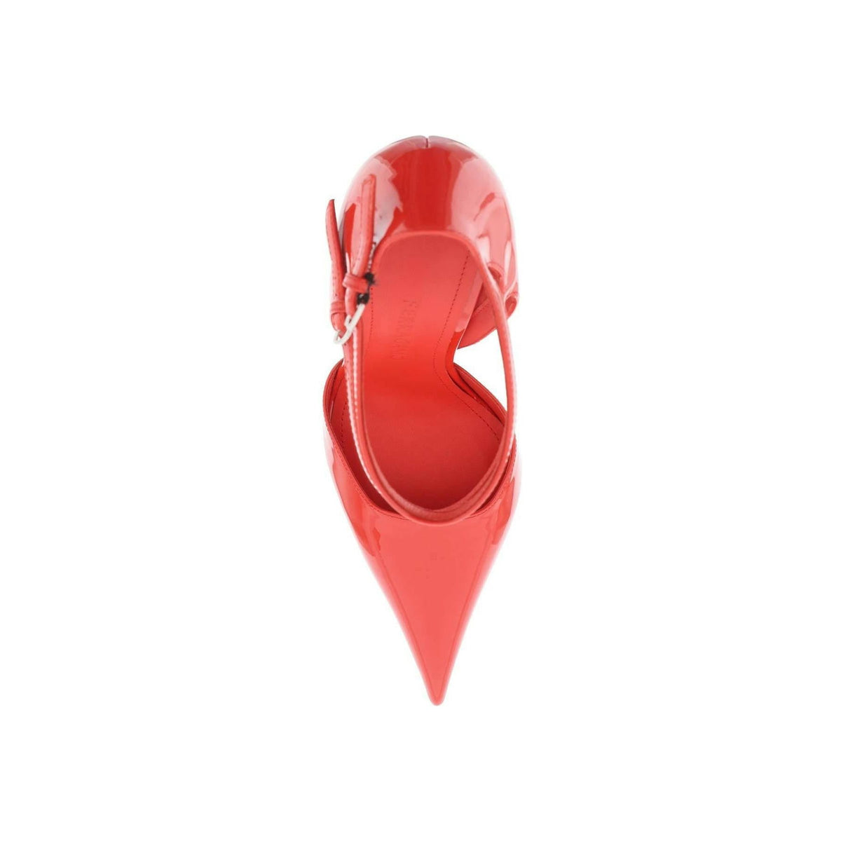 FERRAGAMO - Flame Red Vidya Patent Leather Wedge Pumps - JOHN JULIA