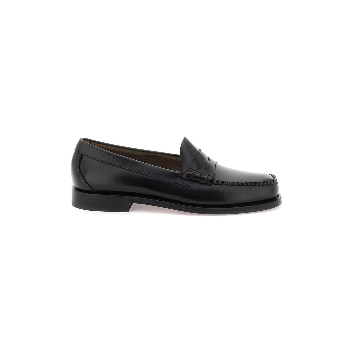 G.H. BASS - Black Handcrafted Leather Weejuns Larson Penny Loafers - JOHN JULIA