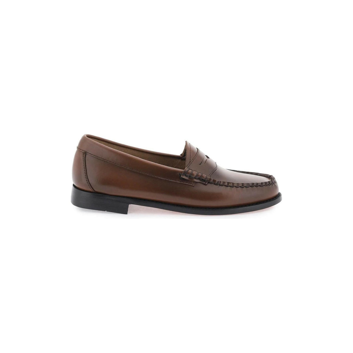 G.H. BASS - Cognac Handcrafted Leather Weejuns Penny Loafers - JOHN JULIA