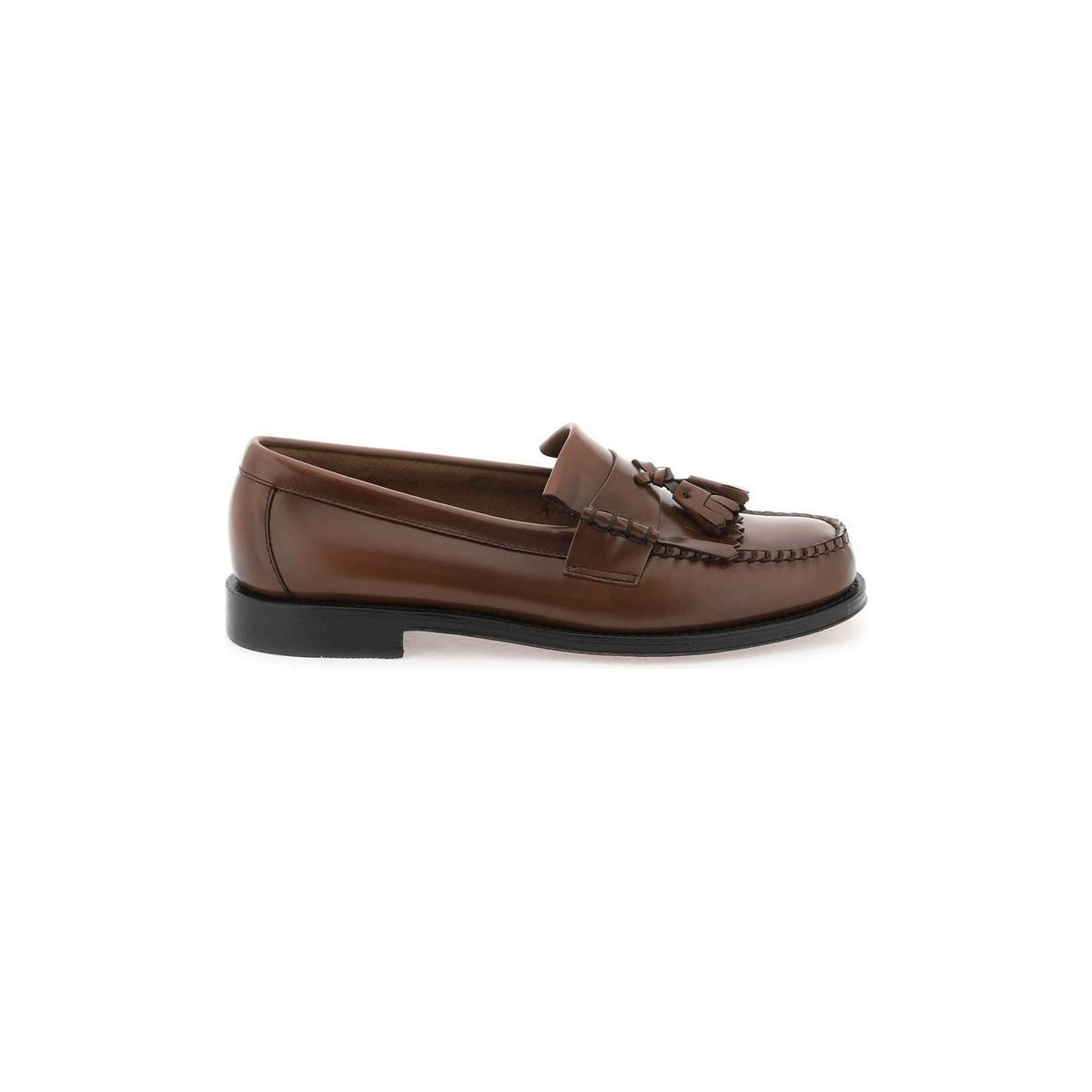 G.H. BASS - Mid Brown Leather Esther Kiltie Weejuns Loafers With Tassels - JOHN JULIA
