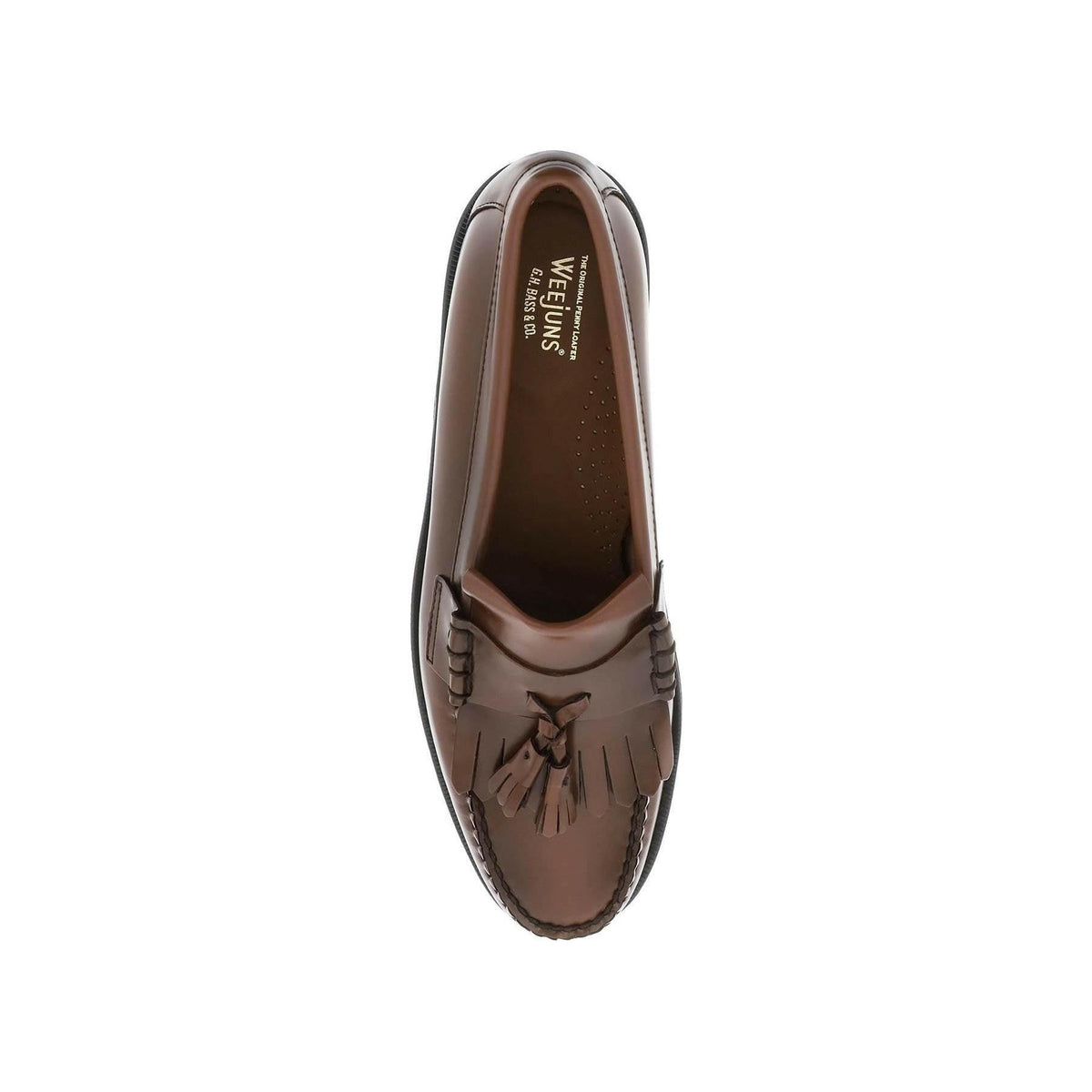 Mid Brown Leather Esther Kiltie Weejuns Loafers With Tassels G.H. BASS JOHN JULIA.