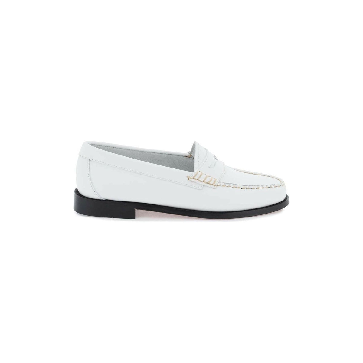 G.H. BASS - White Handcrafted Leather Weejuns Penny Loafers - JOHN JULIA