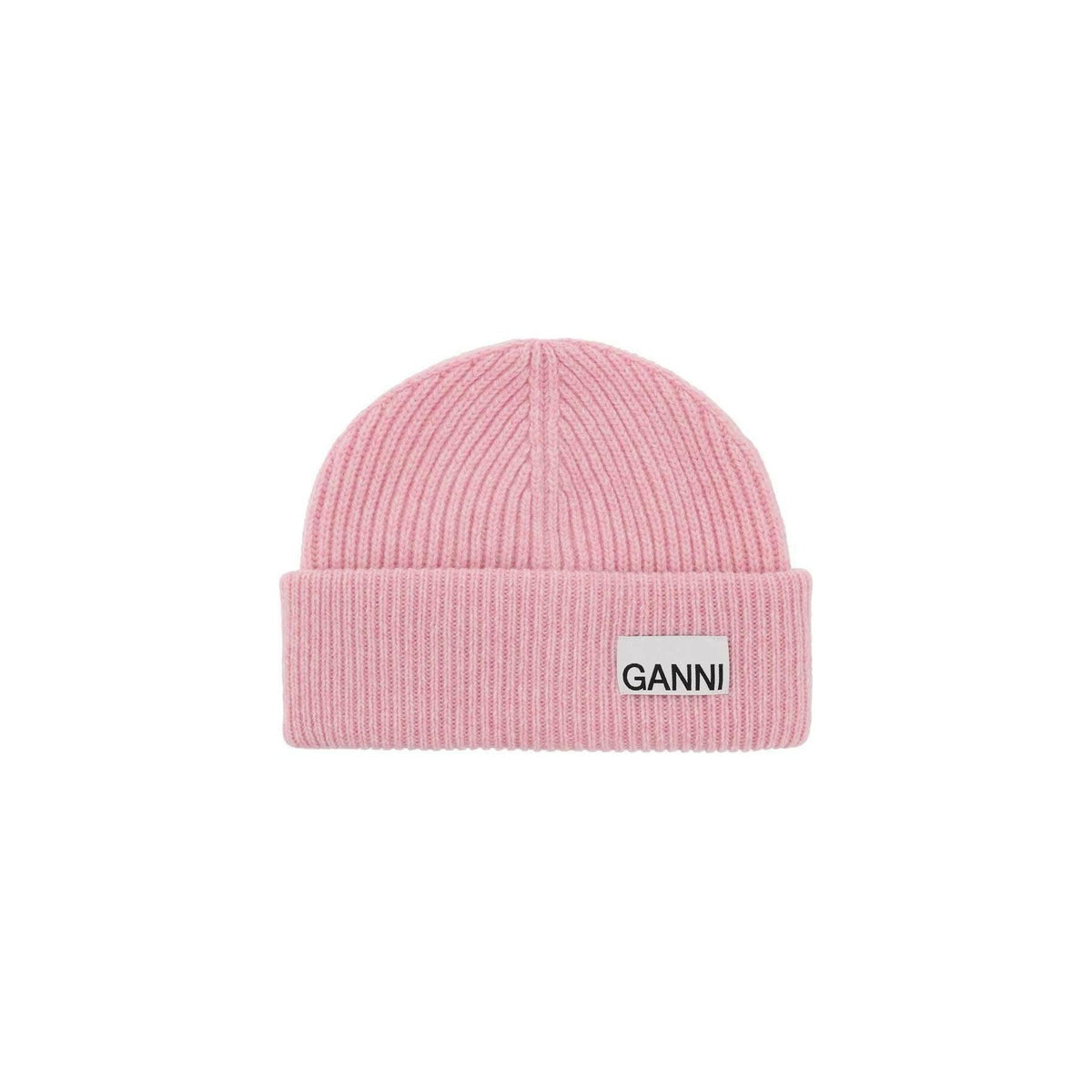 GANNI - Beanie Hat With Logo Label - JOHN JULIA