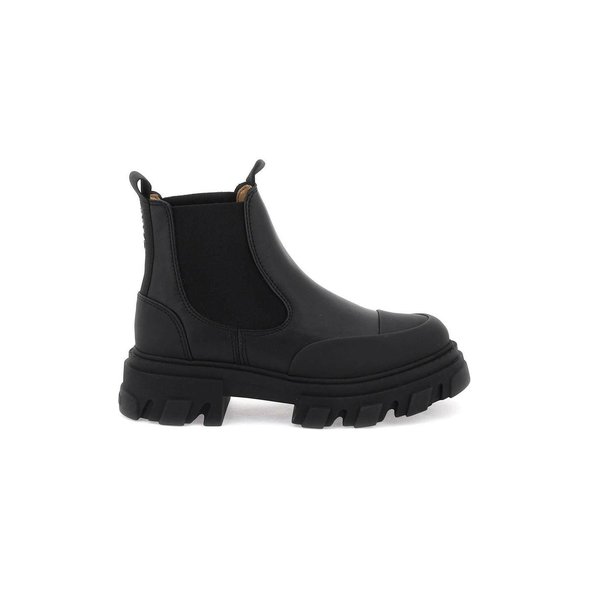 GANNI - Black Stitch Cleated Low Chelsea Ankle Boots - JOHN JULIA