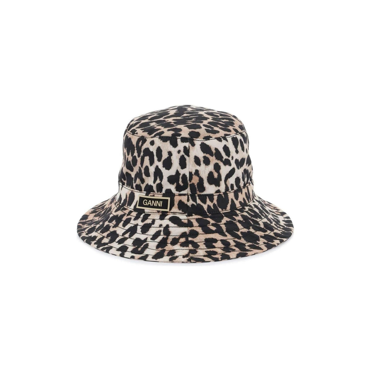 GANNI - Leopard Print Recycled Canvas Bucket Hat - JOHN JULIA
