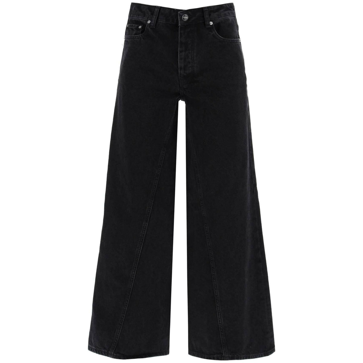 GANNI - Washed Black Organic Cotton Joezy Jeans - JOHN JULIA