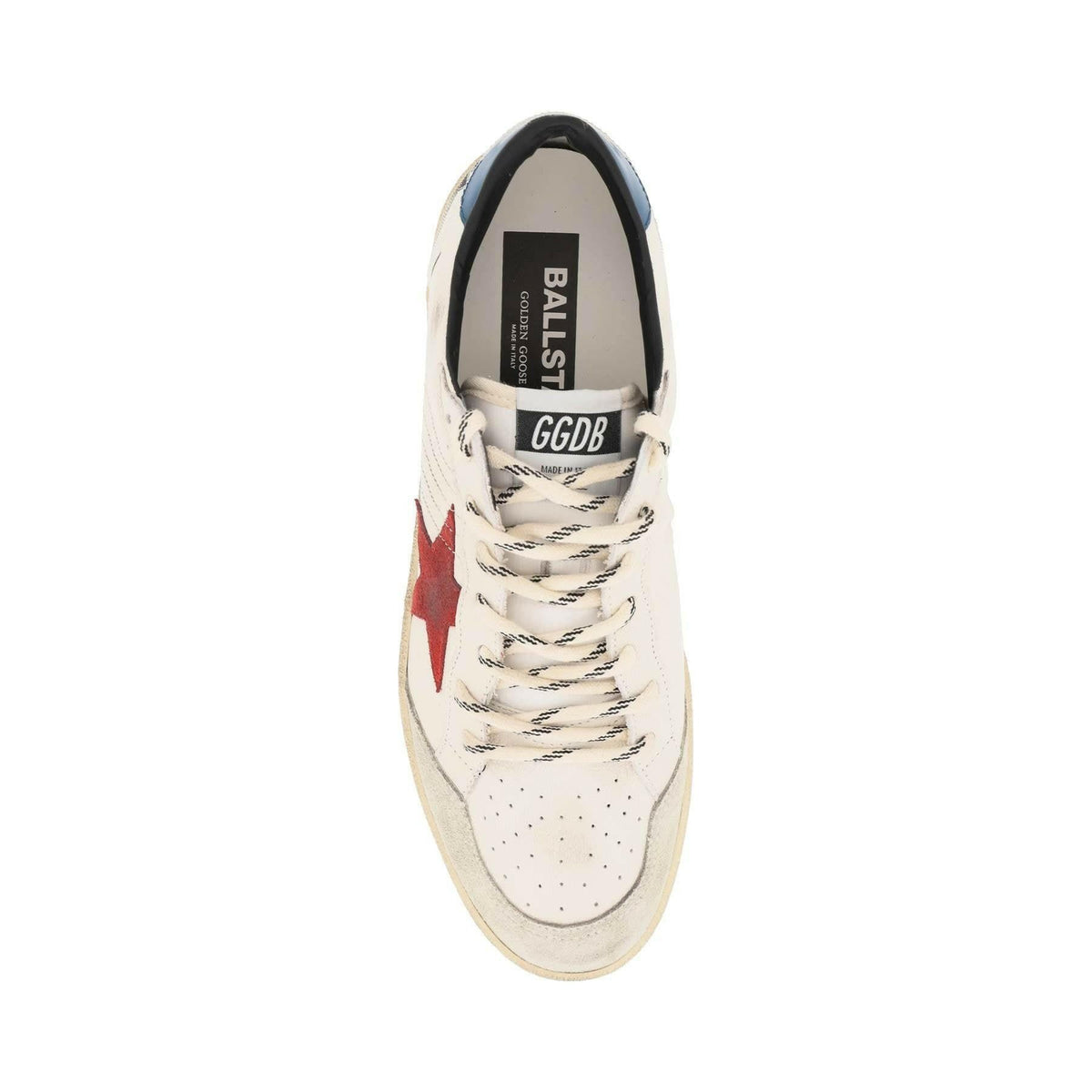 White and Red Ball-Star Leather Low-Top Sneakers GOLDEN GOOSE JOHN JULIA.