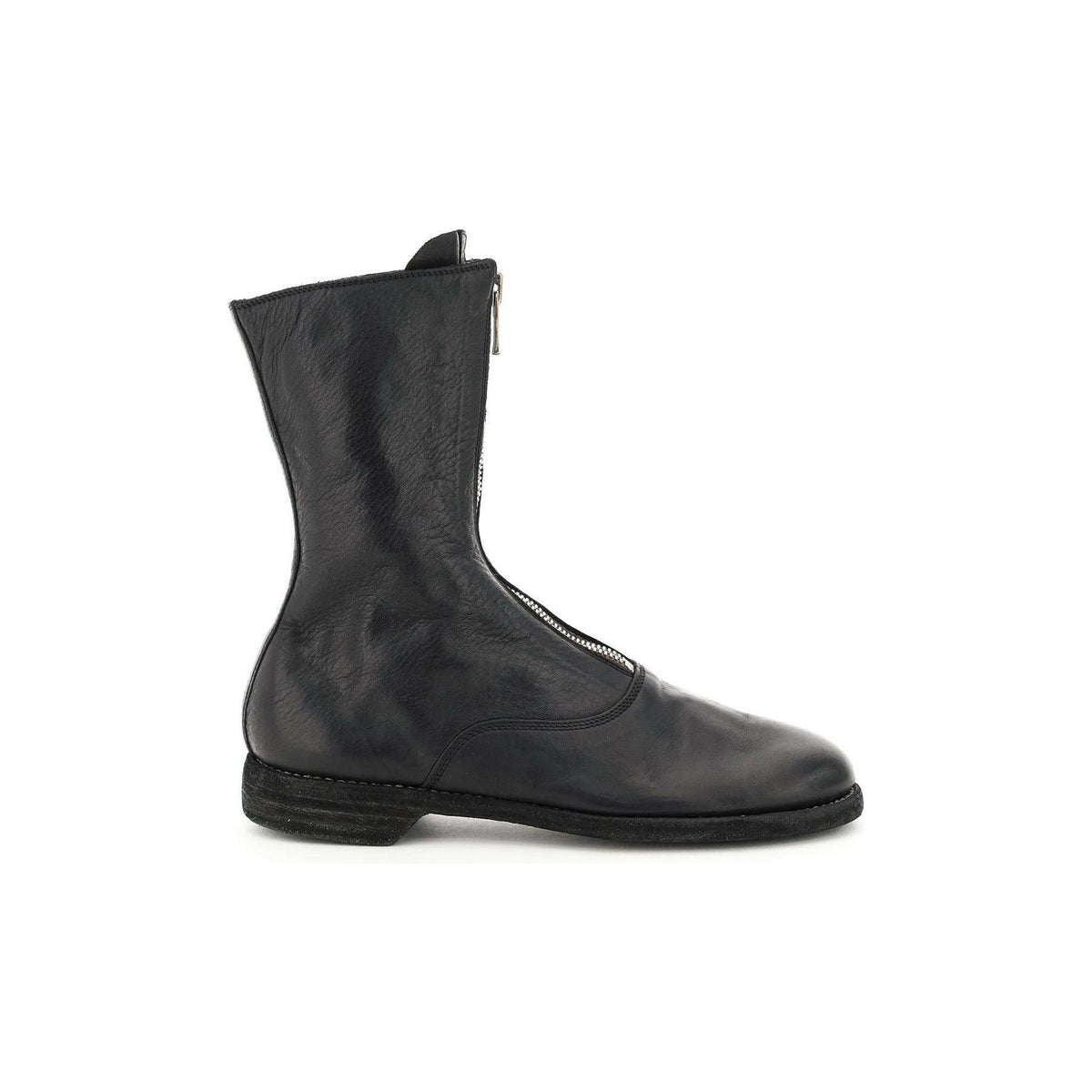 GUIDI - Black Leather Ankle Boots - JOHN JULIA