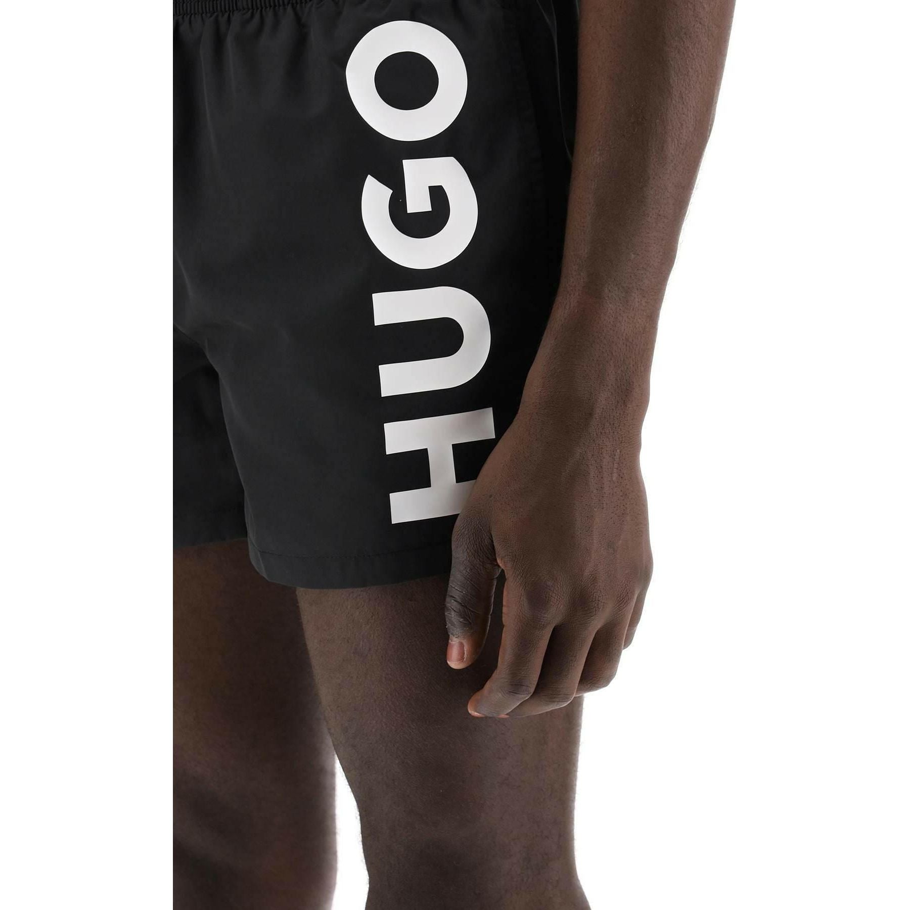 Black Abas Recycled Swim Shorts HUGO JOHN JULIA.