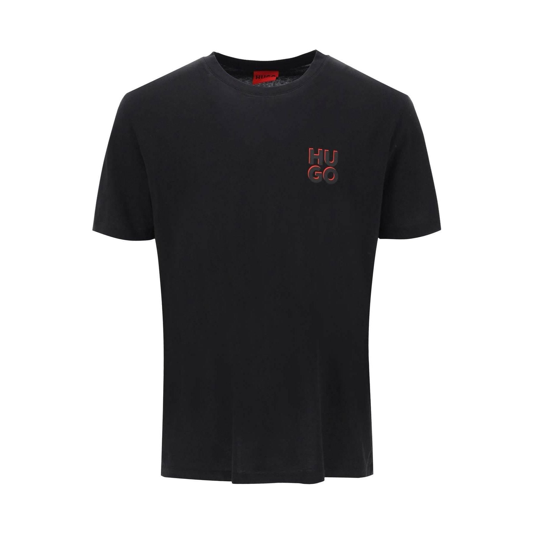 Black Dimento Cotton Jersey T-Shirt HUGO JOHN JULIA.
