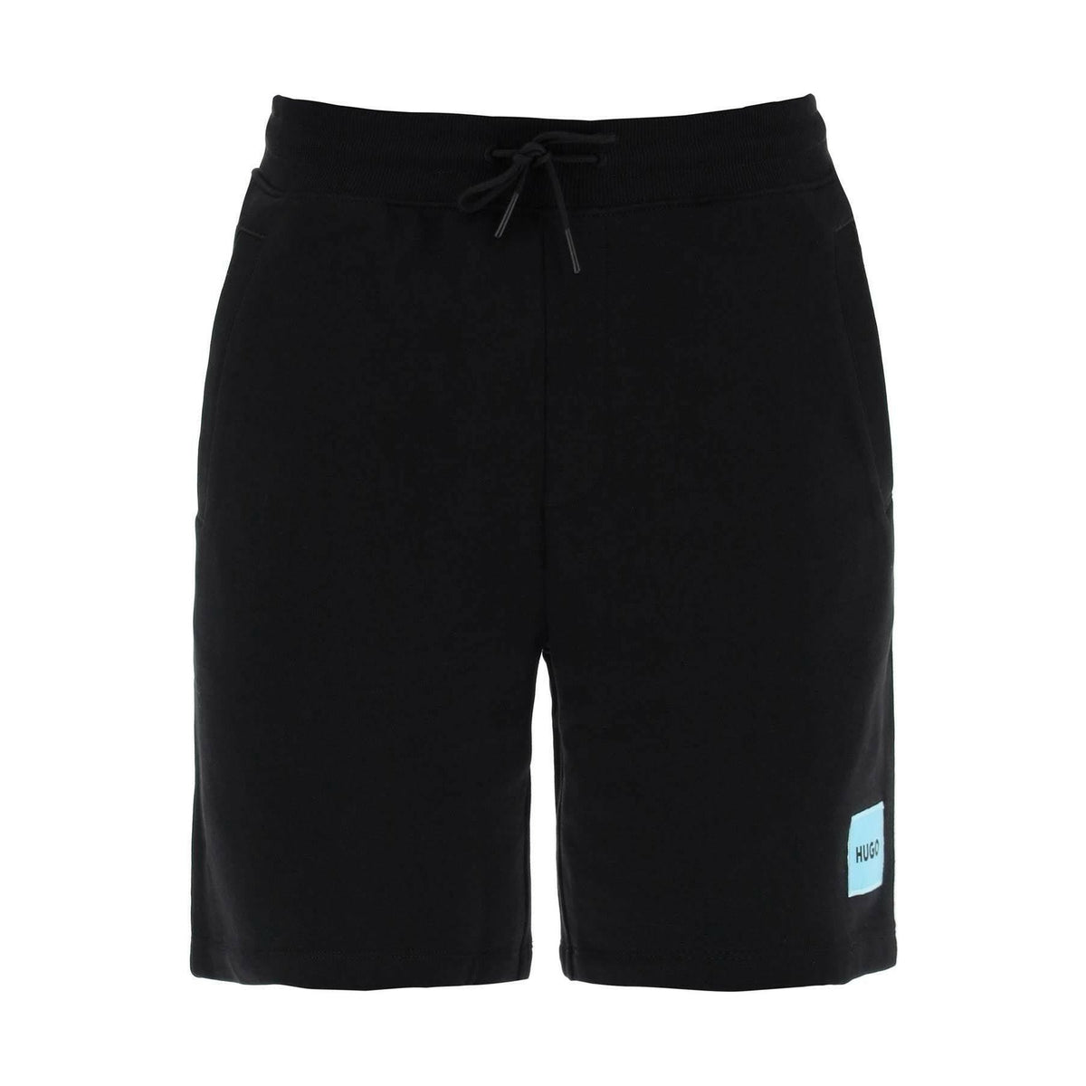 HUGO - Black Diz Cotton French Terry Logo Shorts - JOHN JULIA