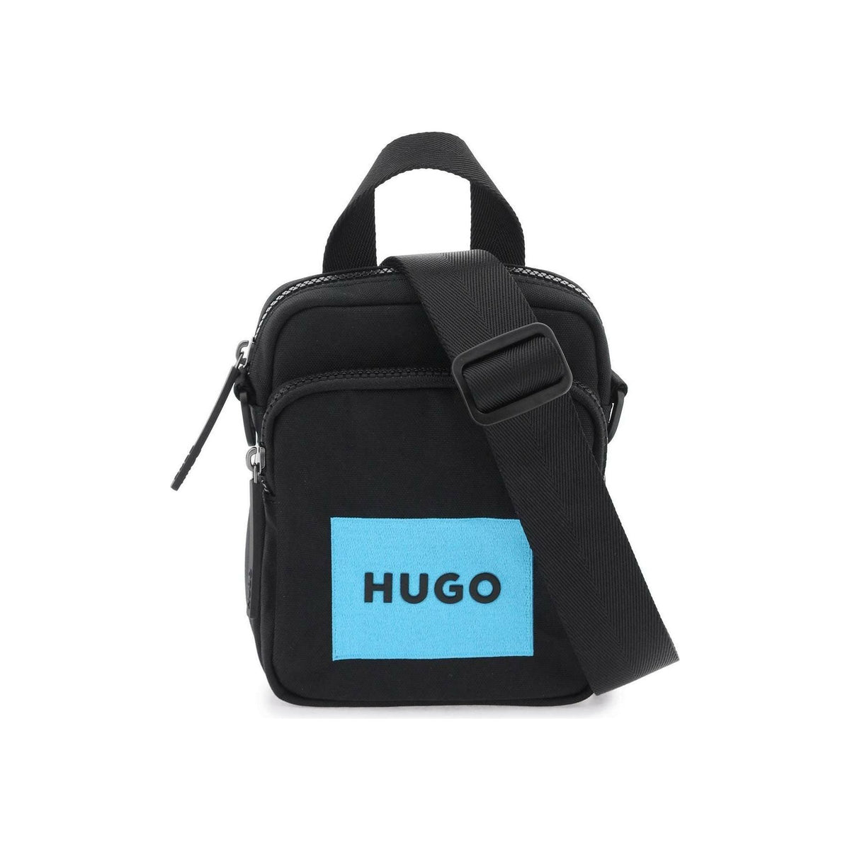 Black Recycled Nylon Adjustable Strap Bag HUGO JOHN JULIA.