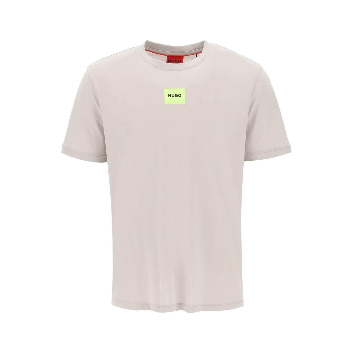 HUGO - Light Pastel Gray Diragolino Logo Cotton T-Shirt - JOHN JULIA