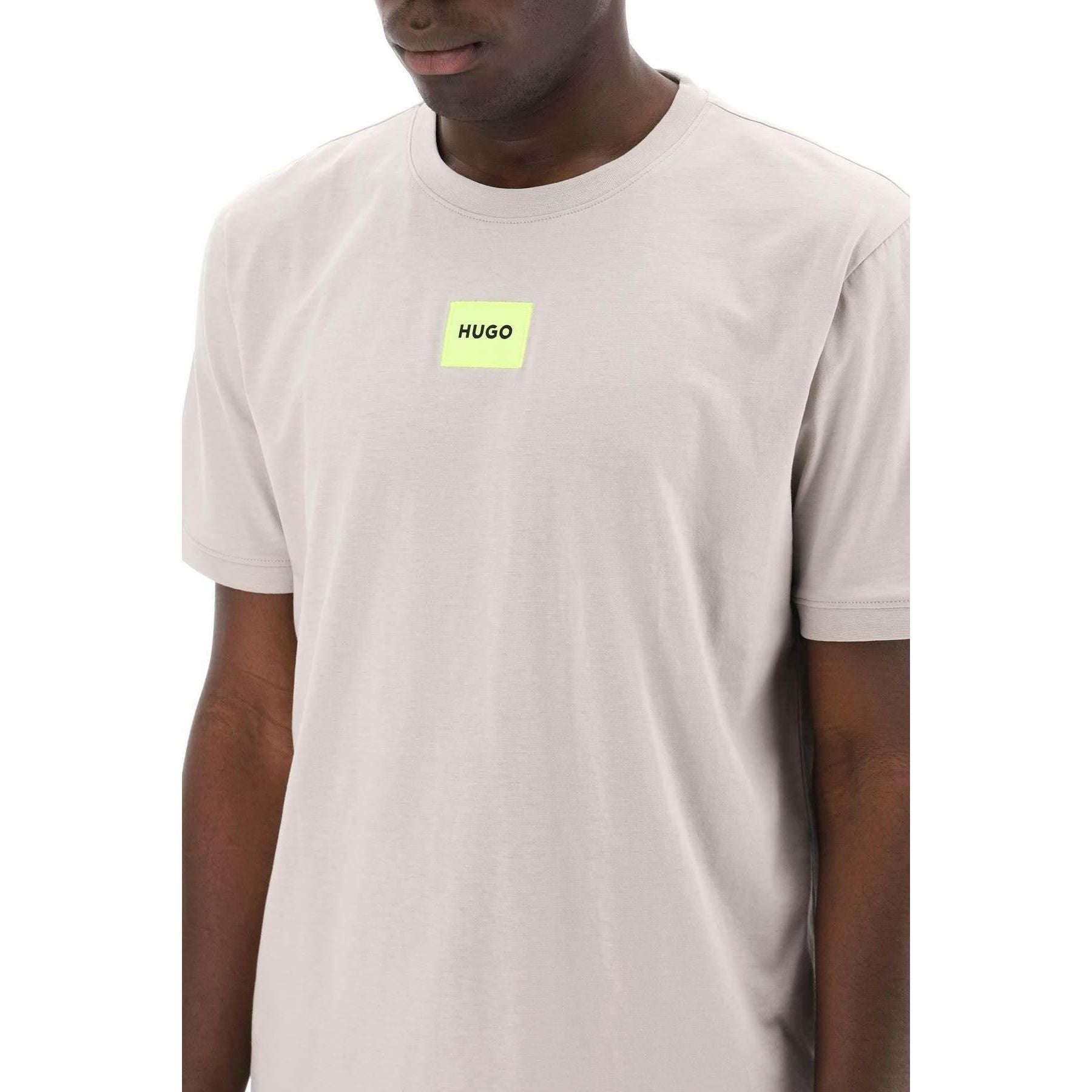 Light Pastel Gray Diragolino Logo Cotton T-Shirt HUGO JOHN JULIA.