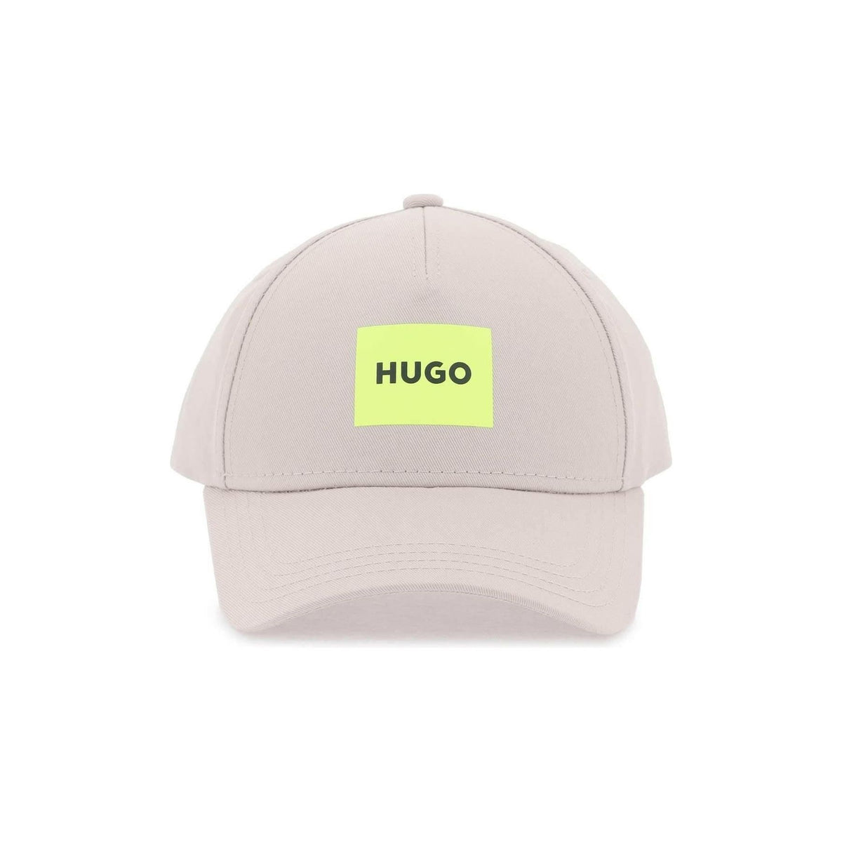 HUGO - Light Pastel Grey and Neon Logo Cotton Baseball Cap - JOHN JULIA