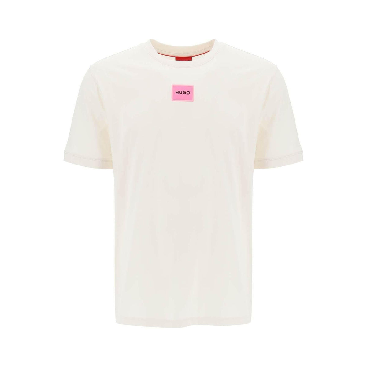 HUGO - Open White Diragolino Logo Cotton T-Shirt - JOHN JULIA