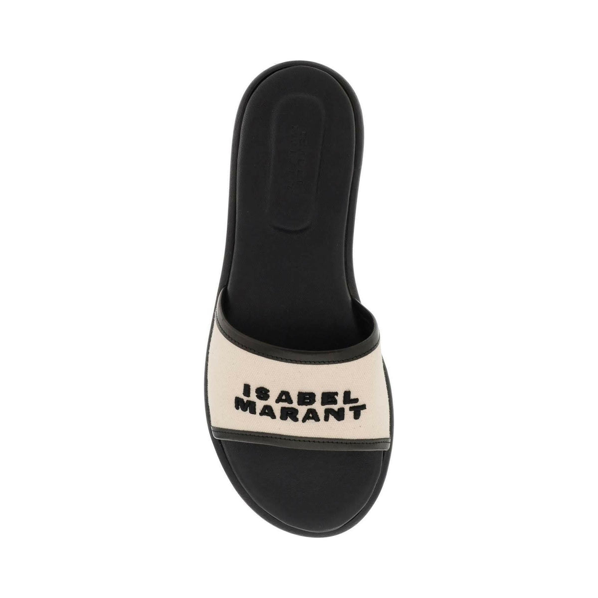 ISABEL MARANT - Ecru Vikee Cotton Logo Sandals - JOHN JULIA