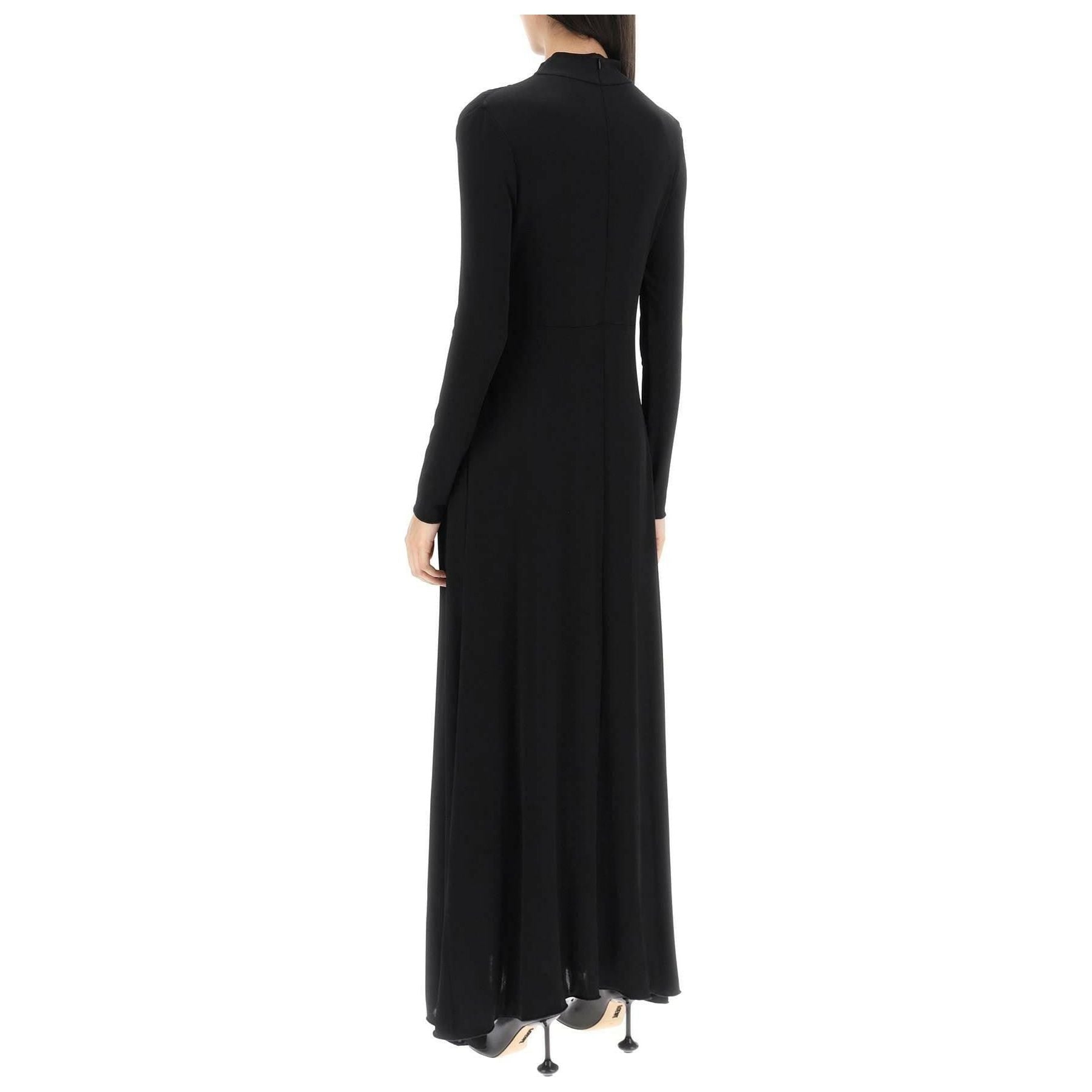 Black High-Neck Long-Sleeve Jersey Gown JIL SANDER JOHN JULIA.