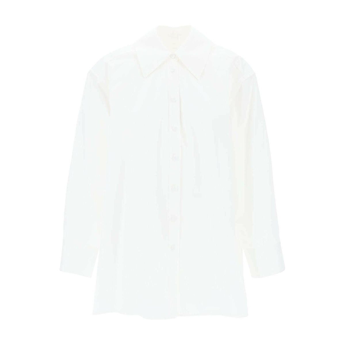 JIL SANDER - Optic White Oversized Cotton Shirt - JOHN JULIA