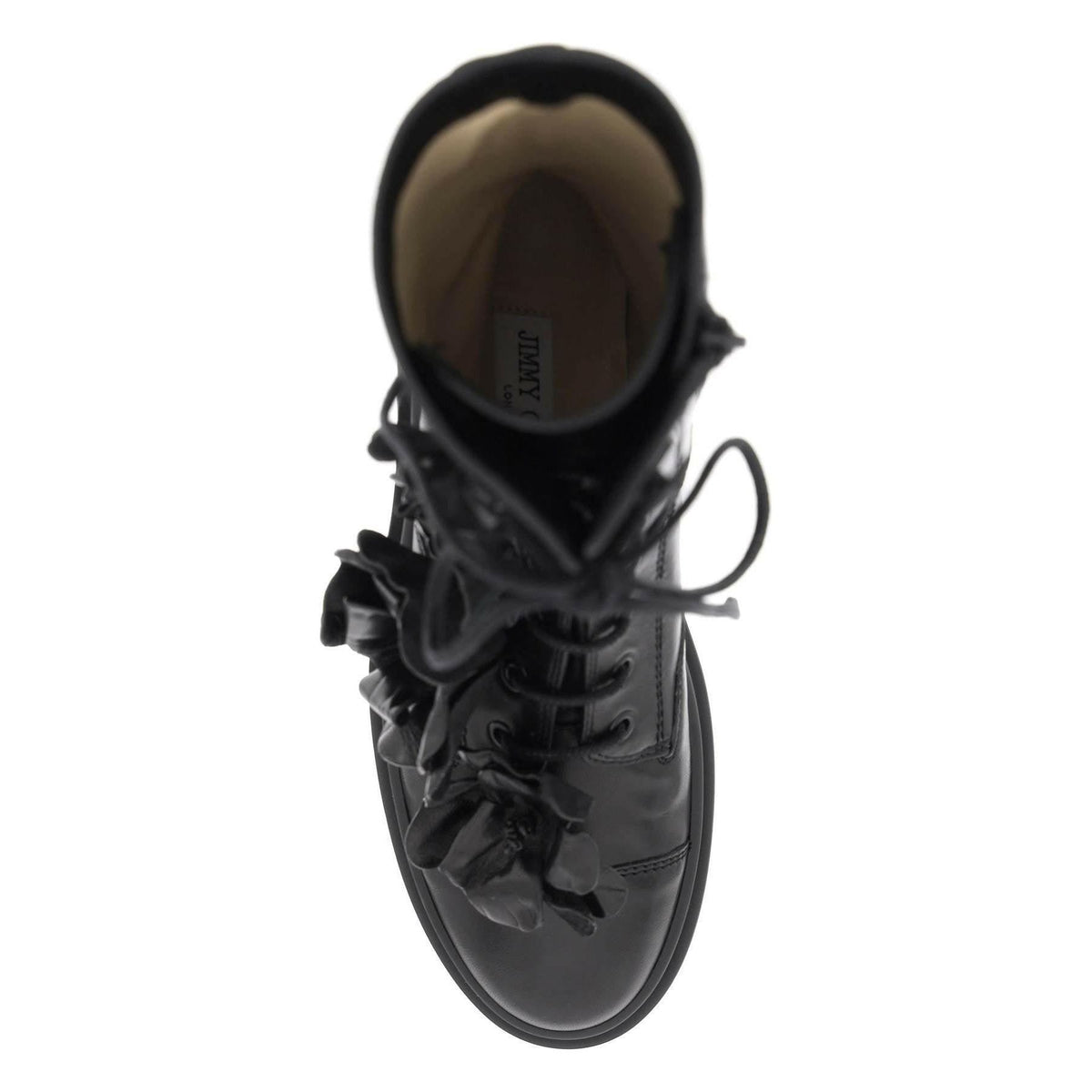 JIMMY CHOO - Black Nari Flowers Nappa Leather Ankle Boots - JOHN JULIA