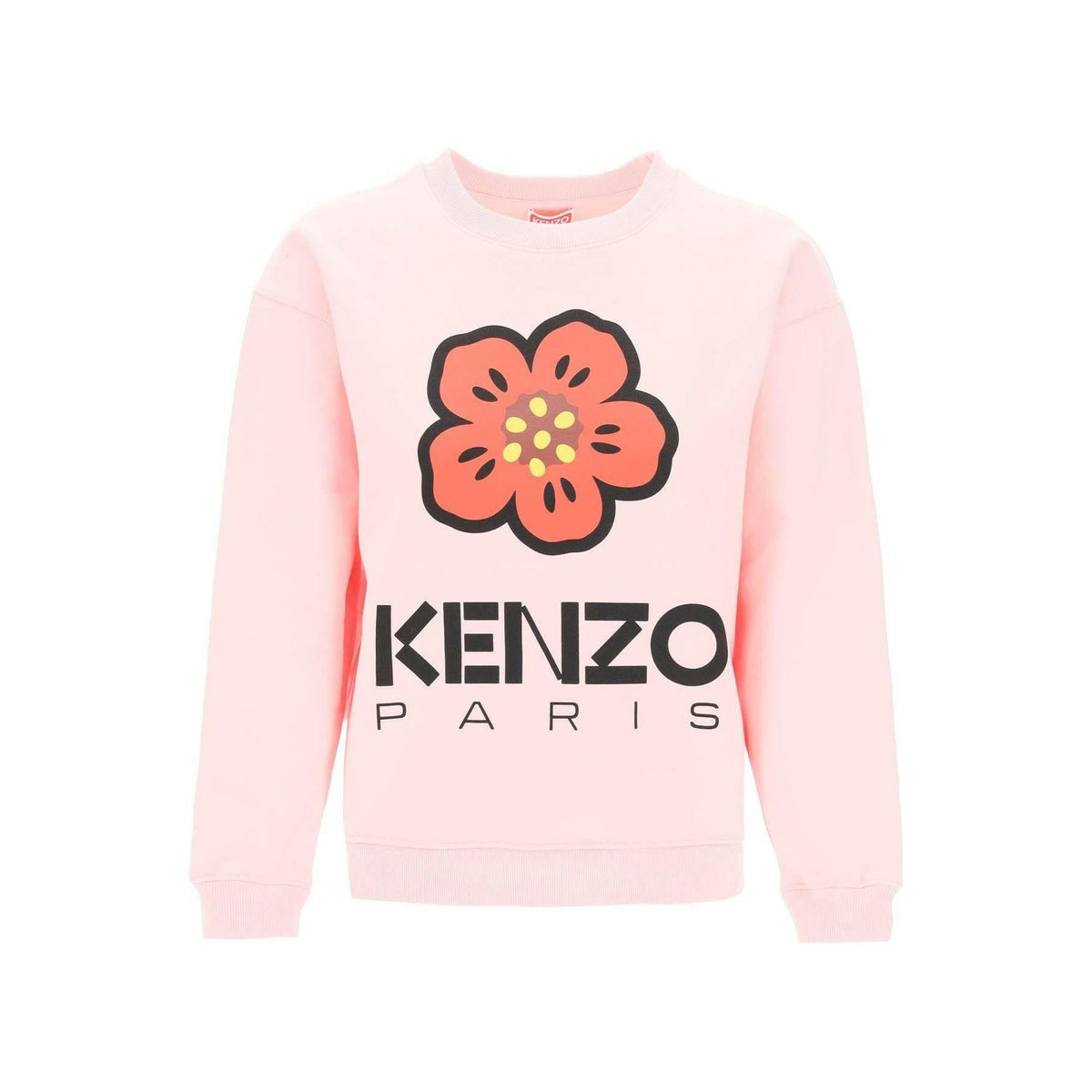 KENZO - Faded Pink Bokè Flower Print Crew Neck Cotton Sweatshirt - JOHN JULIA