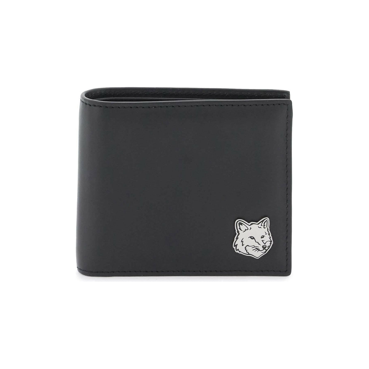 MAISON KITSUNE - Black Fox Head Bifold Leather Wallet - JOHN JULIA