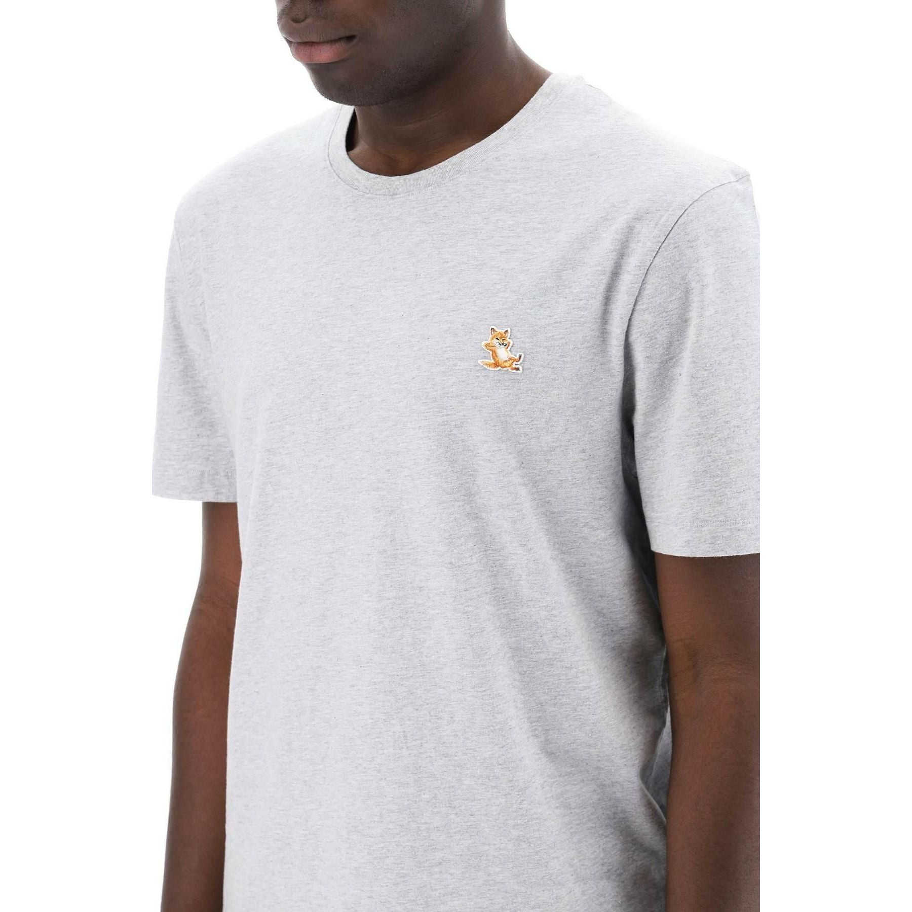 Light Gray Melange Chillax Fox Cotton Jersey T-Shirt MAISON KITSUNE JOHN JULIA.