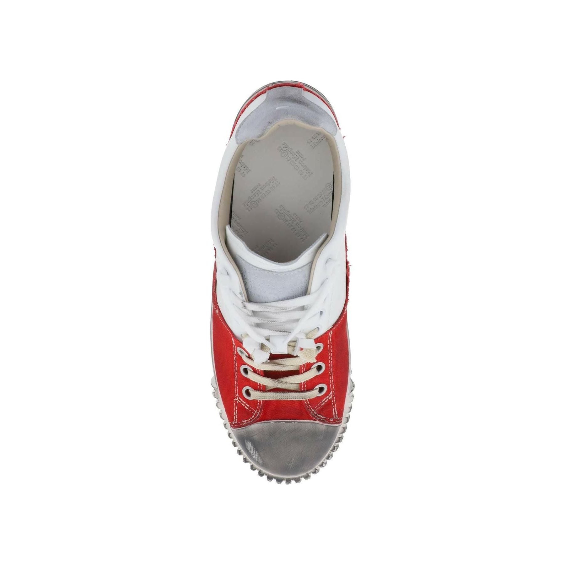 White and Red New Evolution Leather and Canvas Sneakers MAISON MARGIELA JOHN JULIA.