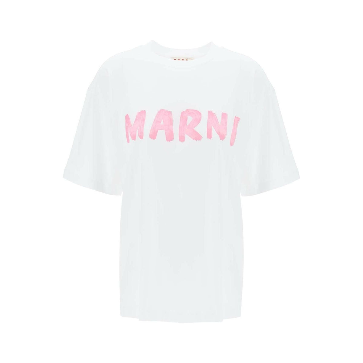 Marni Lilac White Organic Cotton Logo T-Shirt - JOHN JULIA