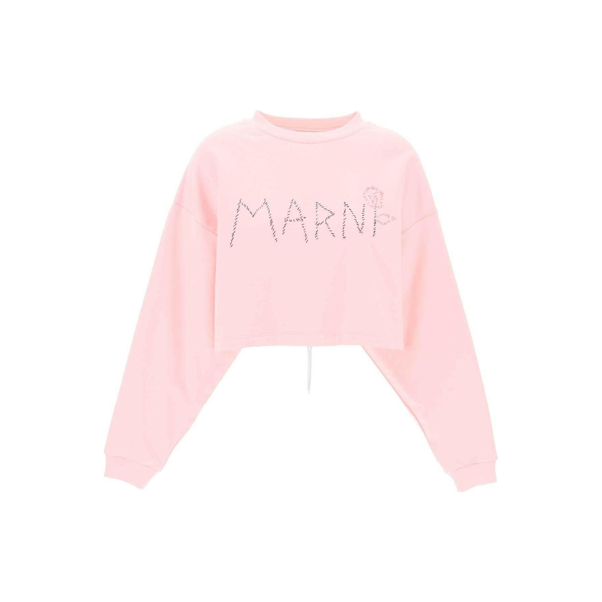 MARNI - Magnolia Pink Embroidered Organic Cotton Sweatshirt - JOHN JULIA