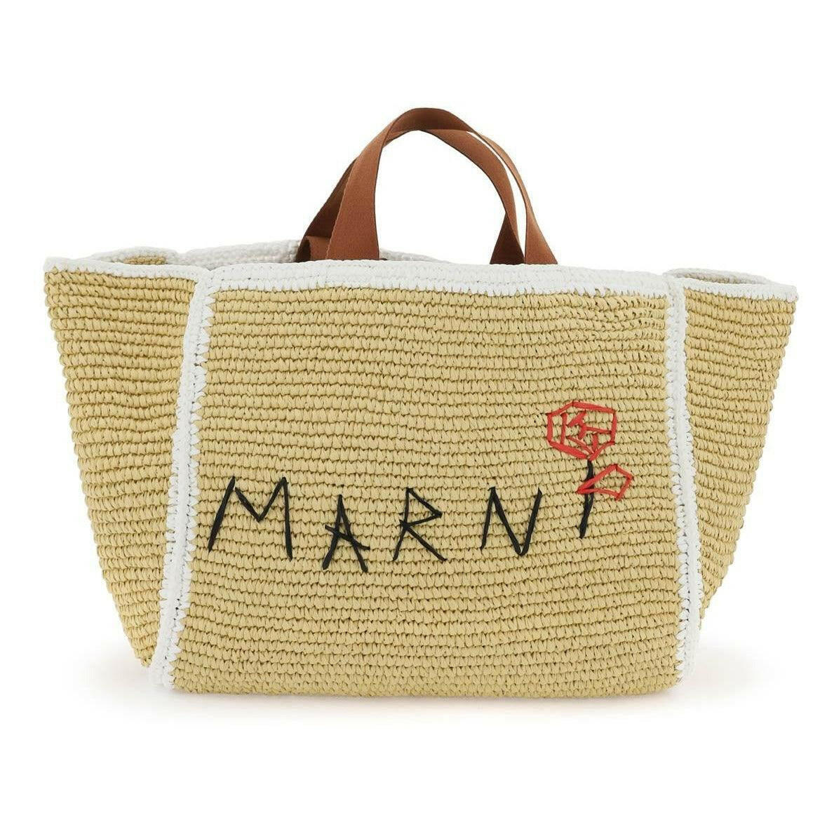 MARNI - Natural Macramé Sillo Medium Shopper Bag - JOHN JULIA