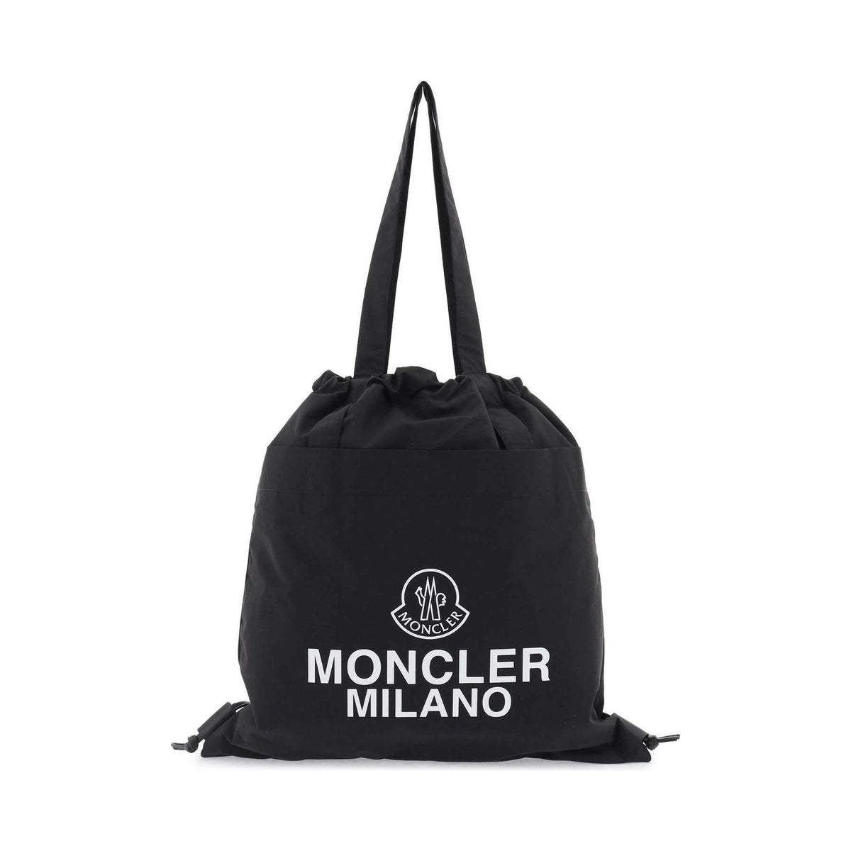 MONCLER - Black AQ Milano Nylon Drawstring Tote Bag - JOHN JULIA
